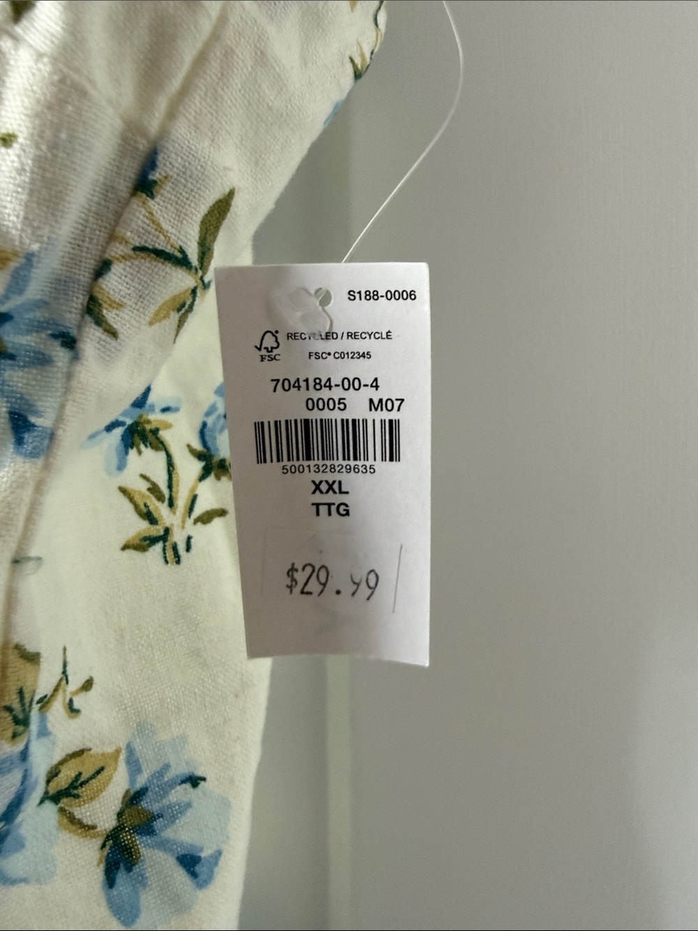 Old Navy White Tank Top with Blue Floral Print - Picture 3 of 4